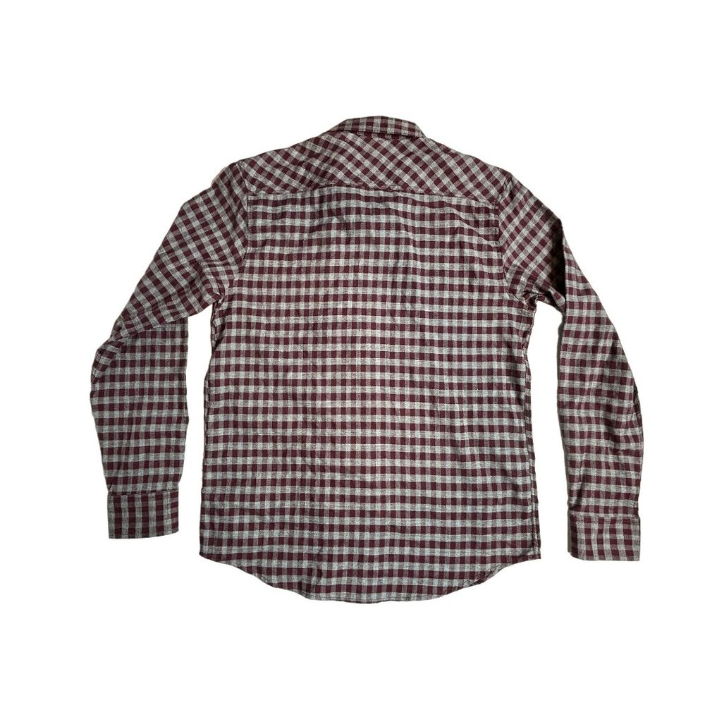 American Rag Mens Snap Long Sleeve Red and Gray Check Size‎ Large - Picture 3 of 5
